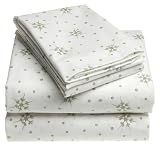 Novelty Snowflake 100% Cotton Luxury Flannel Standard Pillowcase Pair, Lotus