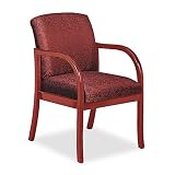 Lesro Industries Weston Series Guest Arm Chair, CY Finish, Cranberry Upholstery