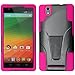 ZTE ZMAX Z970 Case, The3Knights[TM] Armor Hybrid Kickstand Phone Case Cover for ZTE ZMAX Case + The3Knights[TM] Universal 2 in 1 Crystal Classic Stylus Pen (Y stand Pink)