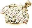 14k Yellow and Rose Gold "Grandma" Heart Pendant
