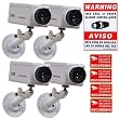 VideoSecu 4 Fake Dummy Simulated Security CCTV Box Cameras with Flashing Red LED Light 1QW