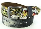 Don Ed Hardy Tigers Eye Leather Tattoo Belt