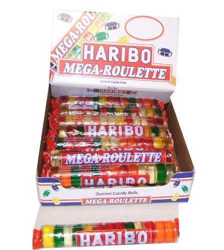 Haribo Gummi Candy,Mega Roulette Wheels Gummi Candy Rolls 18 2 Ounce Rolls by Haribo