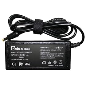 Replacement Laptop / Notebook AC - DC Adapter / Charger for EMachines E510 E520 D620 E525 4213 & more with Qubz 1 year warranty and UK mains lead included