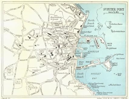 Amazon.com: GUERNSEY: St. Peter Port town plan. Channel Islands ...