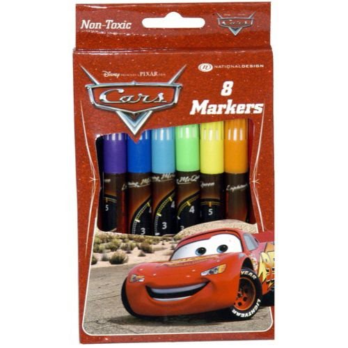 Cars 8pk Juicy Markers W/ Printed Wrapper in window Box
