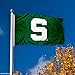 MSU Michigan State Block S University Large College Flag