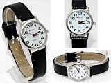 LADIES RAVEL EASY READ WHITE WATCH WITH EXTRA LONG (18cm) BLACK STRAP AND CHROME CASE (R0105.06.2)