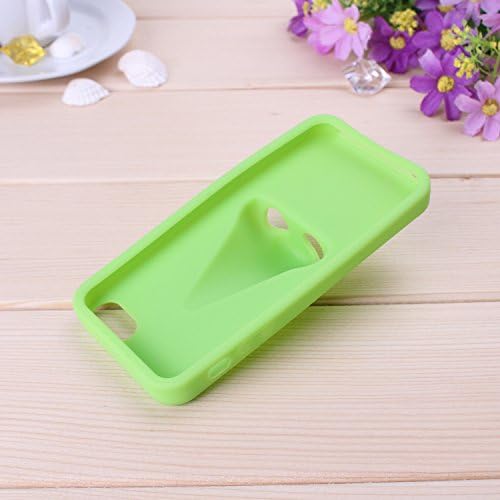 Wkae@ iPhone 5S Case 3D Nose Solid Color Pattern Soft TPU Case Cover for Apple iPhone 5S by Diebell (Green)
