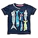 Soda Park Boys Summer Solid Cotton Fish Graphic T Shirt