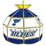 NHL1600-SLB - NHL St. Louis Blues Stained Glass Tiffany Lamp - 16 inch dia