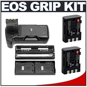 Digital Concepts PG-100 Deluxe Power Vertical Grip with Two Spare NB-2LH Lithium Ion battery for Canon Digital Rebel XT, XTi, EOS 350D and 400D (Replacement for Canon BG-E3)