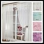 Beautiful Chiffon Sheer CanCan Curtain 84"L Set - WHITE