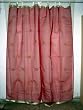 2 Organza Fire Brick Red with Gold Mirror Embroidered Curtains Panel 92" Tabs