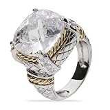 Eve's Addiction Designer Style Brilliant Cut Diamond Cut CZ Cocktail Ring
