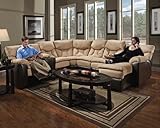 Mocha Microfiber Fabric Sectional Reclining Love Seat & Chaise