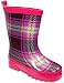 Private Label - Girls Plaid Rainboots, Pink (Size S11-12)