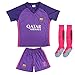 2016/2017 BARCELONA #10 LIONEL MESSI AWAY PURPLE SOCCER JERSEY & SHORTS YOUTH SIZES