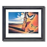 Salvador Dali Landscape And Butterflies Home Decor Wall Picture Black Framed Art Print