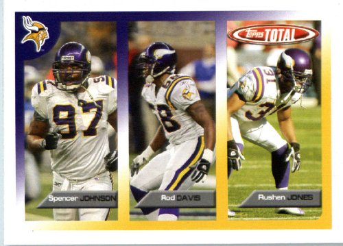 2005 Topps Total Football Card (In protective Screwdown Case) # 424 Spencer Johnson Rookie Card Minnesota Vikings
