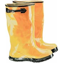 ONGUARD 88070 Rubber Men's Slicker Boots with Cleated Ripple Outsole, 17" Height, Yellow, Size 10