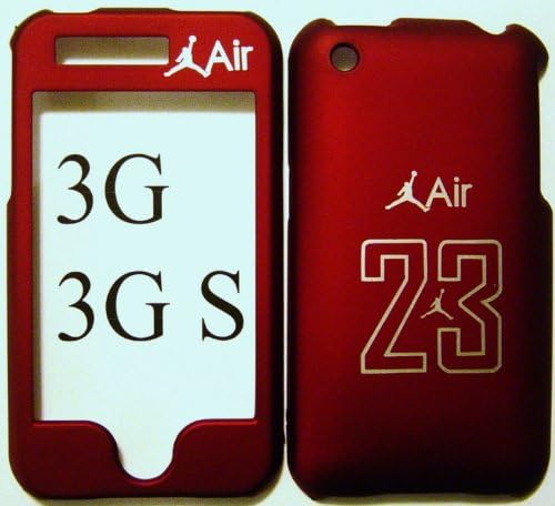 Jordan Air 23 Red jumpman basketball logo Apple iPhone 3 3g s Faceplate Hard Cell Protector Case Housing Cover Snap On NEW !!