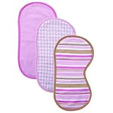 Hudson Baby 3 burp cloths, Pink