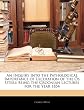 An Inquiry Into the Pathological Importance of Ulceration of the Os Uteri; Being the Croonian Lectures for the Year 1854