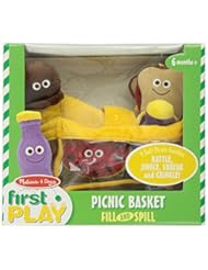 Toy: Melissa & Doug Deluxe Picnic Basket Fill & Spill Soft Baby Toy - Melissa & Doug