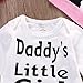 Newborn Baby Girls Long Sleeve Daddy's Little Girl Romper and Deer Pants Outfit with Hat (6-12M, White+Black)