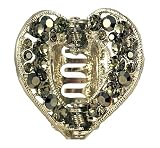 Hair Clip - Heart - Hematite Crystal (22)