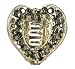 Apparel : Hair Clip - H22 - Heart set with Swarovski (tm) Crystal Stones ~ Hematite (Gunmetal Gray) (ap)