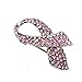 Breast Cancer Awareness Month Pink Ribbon Brooch Pin Costume Charm Aurora Borealis AB for Women
