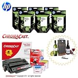 HP 940XL Black OEM 6-Pack with ChromaCast 940XL Cyan, Magenta & Yellow Color Set, ChromaCast 11X Toner & FREE Wine Gift