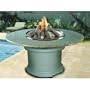 California Outdoor Concepts Del Mar Dining Height Fire Pit Table With Sunset Gold Granite Top And Chocolate Brown Base