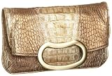 Jalda Croc-Embossed Bean Clutch