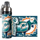 Miami Dolphins - NFL 24oz Stainless Steel Water Bottle with 360&Acirc;&ordm; Wrap