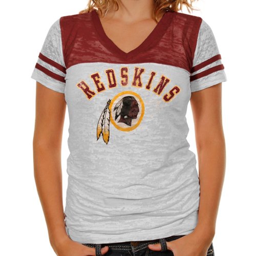 NFL Washington Redskins Coop Short Sleeve Women's T-Shirt With White And Primary Colors With Distressed Screen Print (White/Cardinal-Small) at Amazon.com