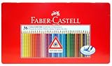 Image of Faber-Castel 112435  - Thin lápices empuñadura de madera en caja de metal, 36 piezas [importado de Alemania]