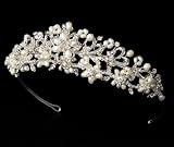 Silver White Floral Bridal Tiara
