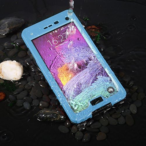 Redpepper Waterproof Case Shock Proof Cover with Kickstand for Samsung Galaxy Note 4 Color Light Blue