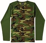 Woodland Camouflage Raglan Long Sleeve Kids T-Shirt