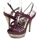 Wild Rose Dinah09 Heels Purple Silk