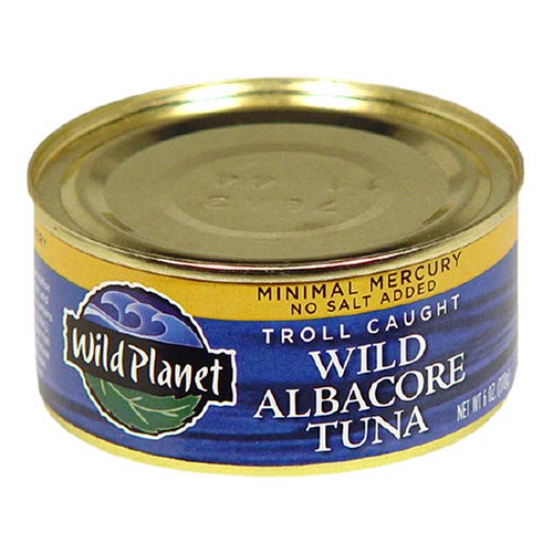 Wild Planet Wild Albacore Tuna, Minimal Mercury, No Salt Added, 6-Ounce Cans (Pack of 6)