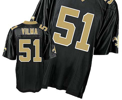 New Orleans Saints #51 Jonathan Vilma Black Football Jersey Size 48-56 (Please Select the Size When You Order, Can Do Drop Shipping)