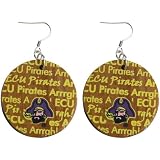 NCAA Dayna U East Carolina Pirates Infinity Round Wooden Earrings