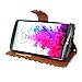 Cellularvilla Wallet Case for LG G3 Pu Leather Wallet Card Flip Open Pocket Case Cover Pouch (Brown Leopard)