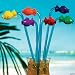 12 Pack of Plastic Tropical Fish Straws