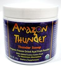 Amazon Thunder Thunder Scoop Organic Freeze Dried Acai Fruit Powder, with Camu Camu 3.17 oz (90 g)