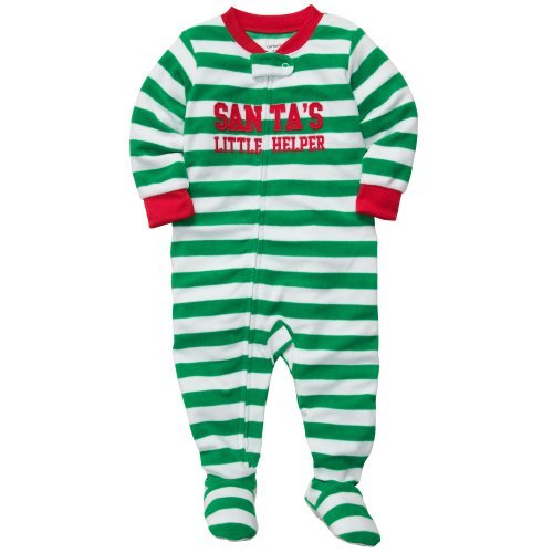 Carter's Boys 1-piece Micro-fleece Christmas Pajamas (3T, Green Stripe) Color: Green Stripe Size: 3T NewBorn, Kid, Child, Childern, Infant, Baby